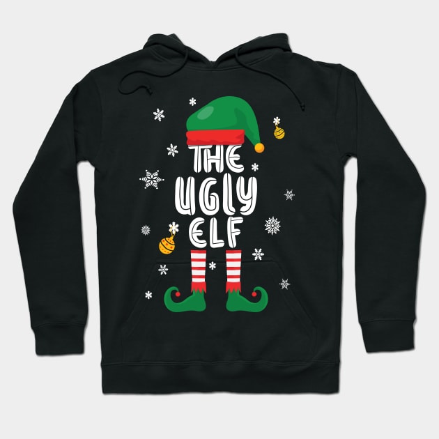 Ugly Elf - Christmas Little Helper Design Hoodie by Fusti